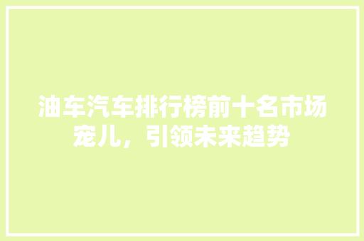 油车汽车排行榜前十名市场宠儿，引领未来趋势