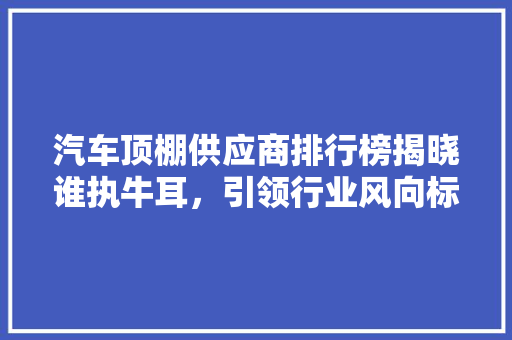 汽车顶棚供应商排行榜揭晓谁执牛耳，引领行业风向标