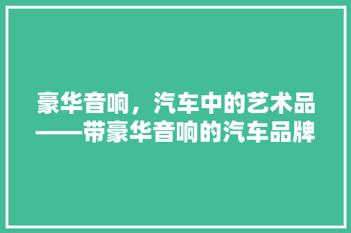 豪华音响，汽车中的艺术品——带豪华音响的汽车品牌排行榜