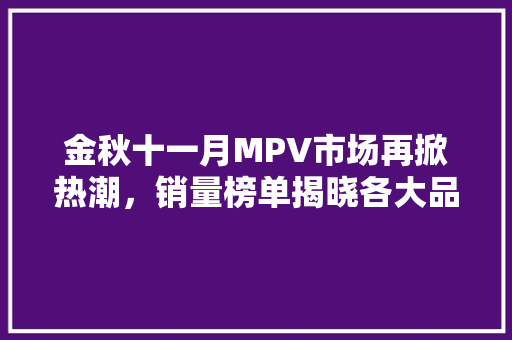 金秋十一月MPV市场再掀热潮，销量榜单揭晓各大品牌争奇斗艳  第1张