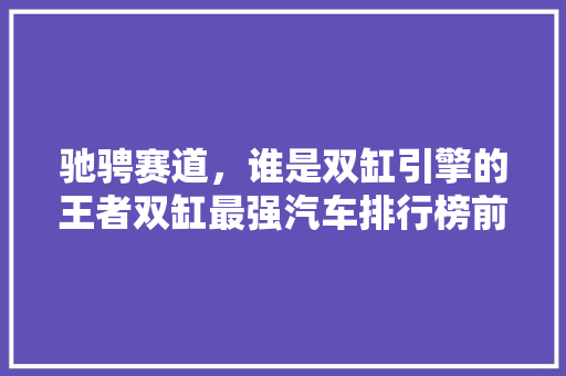 驰骋赛道，谁是双缸引擎的王者双缸最强汽车排行榜前十名  第1张
