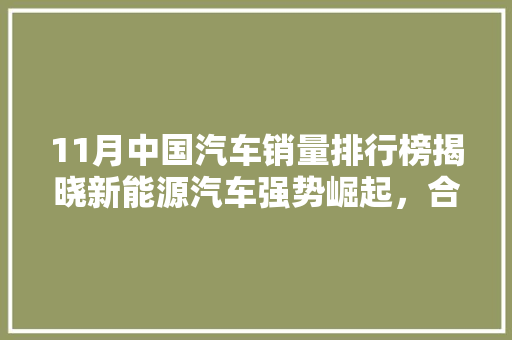 11月中国汽车销量排行榜揭晓新能源汽车强势崛起，合资品牌持续发力