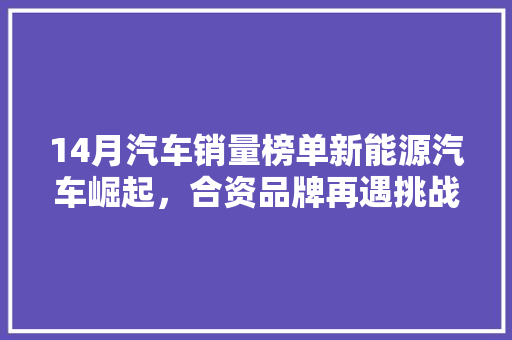 14月汽车销量榜单新能源汽车崛起，合资品牌再遇挑战