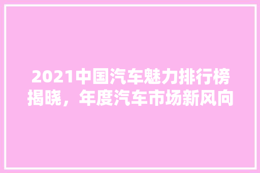2021中国汽车魅力排行榜揭晓，年度汽车市场新风向  第1张
