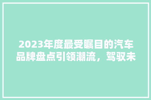 2023年度最受瞩目的汽车品牌盘点引领潮流，驾驭未来