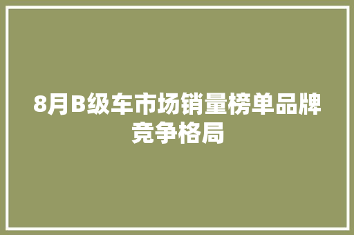 8月B级车市场销量榜单品牌竞争格局  第1张