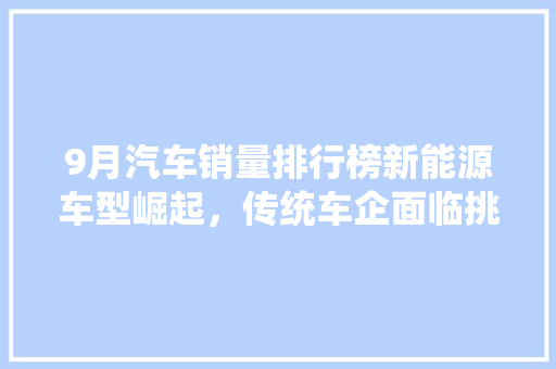 9月汽车销量排行榜新能源车型崛起，传统车企面临挑战  第1张