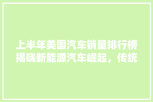 上半年美国汽车销量排行榜揭晓新能源汽车崛起，传统车企转型加速