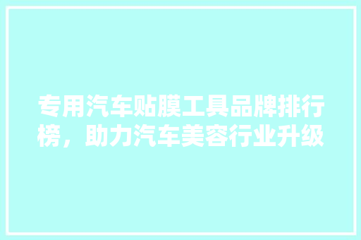 专用汽车贴膜工具品牌排行榜，助力汽车美容行业升级  第1张