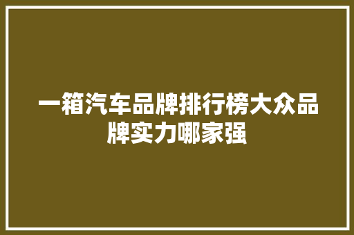 一箱汽车品牌排行榜大众品牌实力哪家强