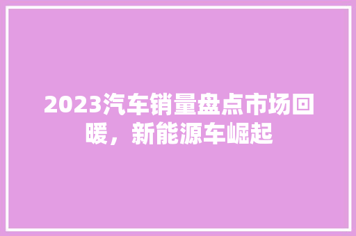 2023汽车销量盘点市场回暖，新能源车崛起