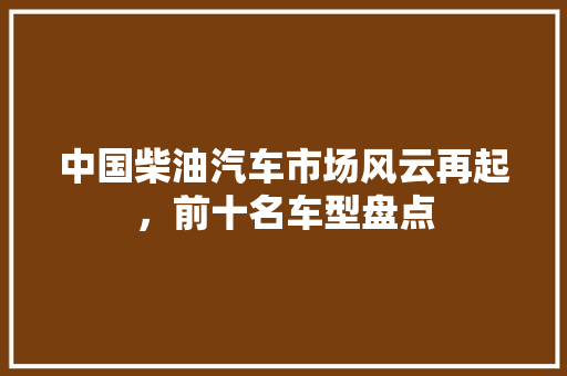 中国柴油汽车市场风云再起，前十名车型盘点