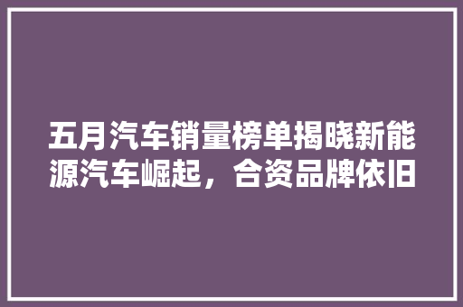 五月汽车销量榜单揭晓新能源汽车崛起，合资品牌依旧强势