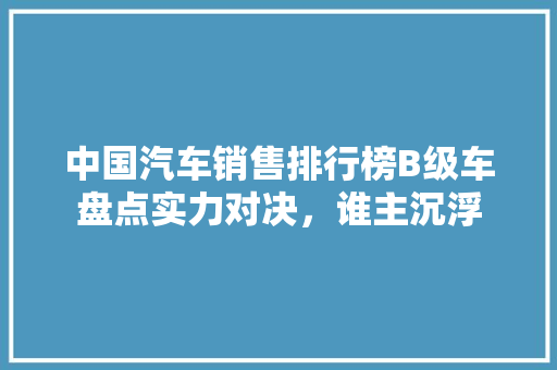 中国汽车销售排行榜B级车盘点实力对决，谁主沉浮