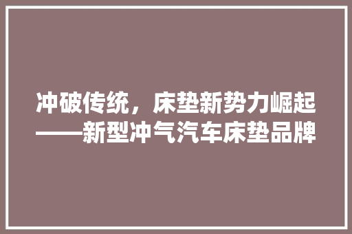 冲破传统，床垫新势力崛起——新型冲气汽车床垫品牌排行榜