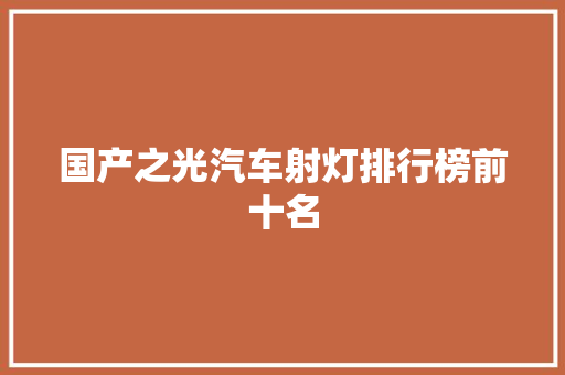 国产之光汽车射灯排行榜前十名