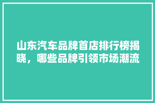 山东汽车品牌首店排行榜揭晓，哪些品牌引领市场潮流