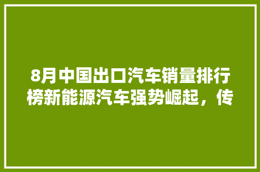 8月中国出口汽车销量排行榜新能源汽车强势崛起，传统燃油车遭遇挑战