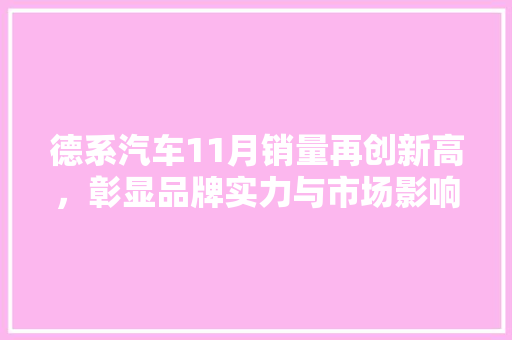 德系汽车11月销量再创新高，彰显品牌实力与市场影响力