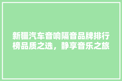 新疆汽车音响隔音品牌排行榜品质之选，静享音乐之旅