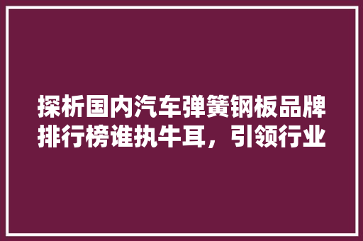探析国内汽车弹簧钢板品牌排行榜谁执牛耳，引领行业发展
