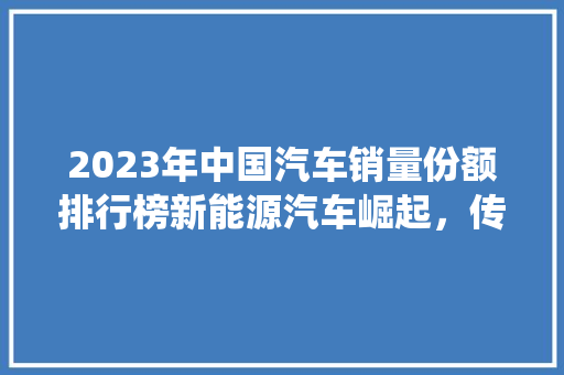 2023年中国汽车销量份额排行榜新能源汽车崛起，传统车企谋变