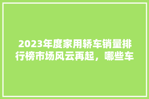 2023年度家用轿车销量排行榜市场风云再起，哪些车型引领潮流  第1张