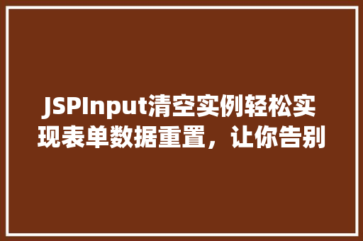 JSPInput清空实例轻松实现表单数据重置，让你告别重复输入的烦恼
