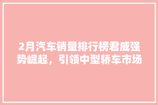 2月汽车销量排行榜君威强势崛起，引领中型轿车市场新潮流  第1张