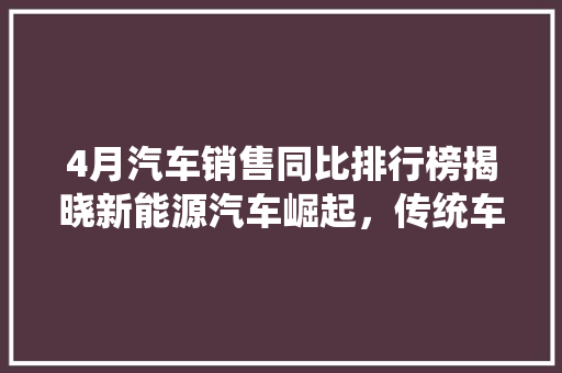 4月汽车销售同比排行榜揭晓新能源汽车崛起，传统车企面临挑战  第1张