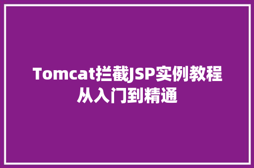 Tomcat拦截JSP实例教程从入门到精通  第1张