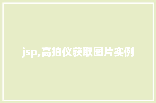 jsp,高拍仪获取图片实例  第1张