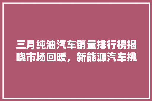 三月纯油汽车销量排行榜揭晓市场回暖，新能源汽车挑战加剧