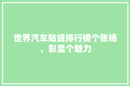 世界汽车贴纸排行榜个张扬，彰显个魅力  第1张