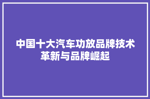中国十大汽车功放品牌技术革新与品牌崛起