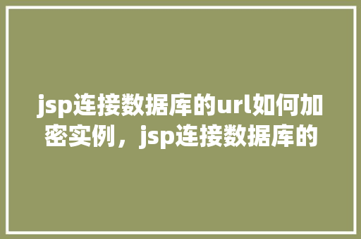 jsp连接数据库的url如何加密实例，jsp连接数据库的url如何加密实例  第1张