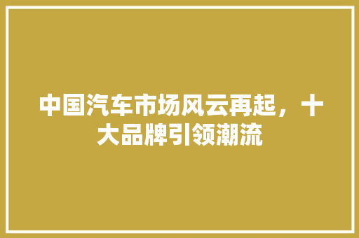 中国汽车市场风云再起，十大品牌引领潮流  第1张