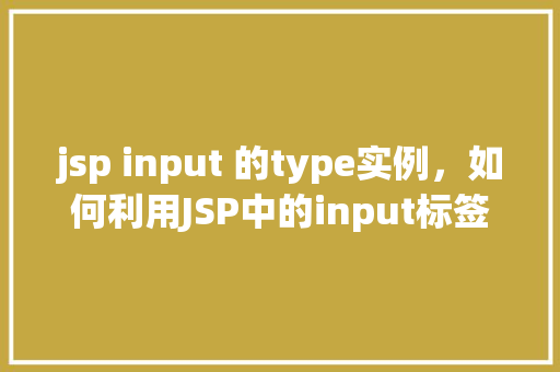 jsp input 的type实例，如何利用JSP中的input标签的type属性实现不同类型的输入框实例