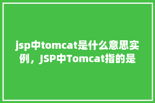 jsp中tomcat是什么意思实例，JSP中Tomcat指的是什么实例介绍  第1张