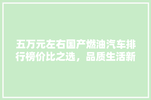 五万元左右国产燃油汽车排行榜价比之选，品质生活新伙伴  第1张