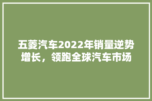 五菱汽车2022年销量逆势增长，领跑全球汽车市场