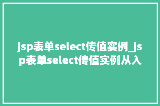 jsp表单select传值实例_jsp表单select传值实例从入门到精通