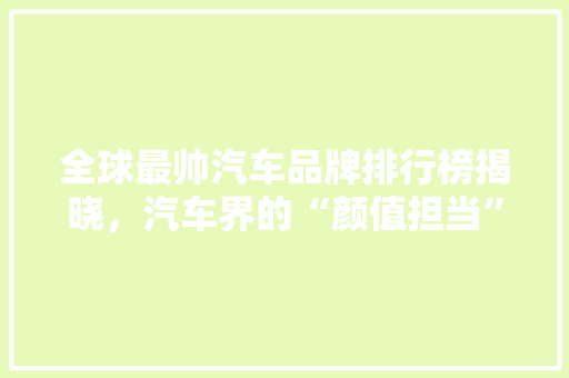 全球最帅汽车品牌排行榜揭晓，汽车界的“颜值担当”  第1张