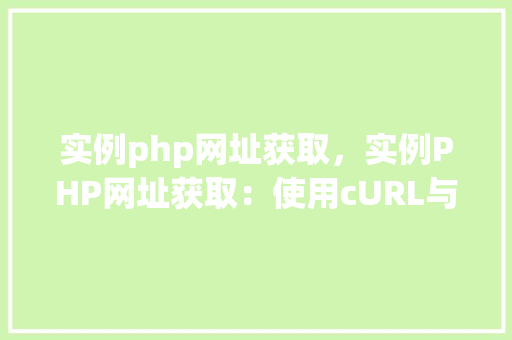 实例php网址获取，实例PHP网址获取：使用cURL与file_get_contents方法