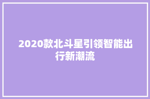 2020款北斗星引领智能出行新潮流